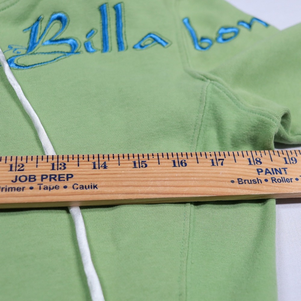Y2K Billabong Hoodie Women L Green Butterfly Embroidered Zip Up Surf Skater - Picture 9 of 11